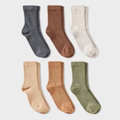 Women's Variegated Ribbed 6pk Mid Crew Socks - A New Day™ 4-10 -A NEW DAY Shop GUEST ad592b45 04d8 49a4 b4ec 188f3c61d25f