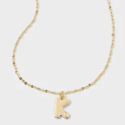 14K Gold Dipped Enamel Initial Pendant Necklace - A New Day™ Gold/White -A NEW DAY Shop GUEST ae6e9ce9 d0c0 4246 b46e 3bfe2490948c