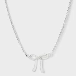 Silver Plated Bow Necklace - A New Day™ Silver -A NEW DAY Shop GUEST b3c60b42 0350 4ed4 870a 2c75af39d1e4