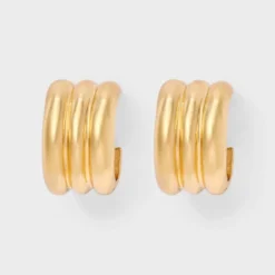 Ribbed Hoop Earrings - A New Day™ Gold -A NEW DAY Shop GUEST b3cf2e70 716c 4d5d 8265 107093417e79