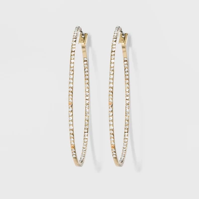 Hoop With Pave Stones Earrings - A New Day 5 Hoop With Pave Stones Earrings - A New Day - Image 3