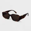 Women's Tortoise Shell Print Angular Rectangle Sunglasses - A New Day™ Brown -A NEW DAY Shop GUEST b68ee9ac 0d9c 42c8 982e 05ef26103715