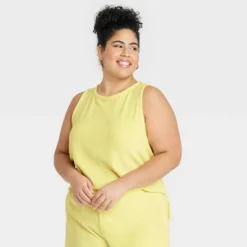 Women's Terry Tank Top - A New Day™ Yellow -A NEW DAY Shop GUEST b77e27e3 f117 4cee 85ac 4b33ba8c06f9
