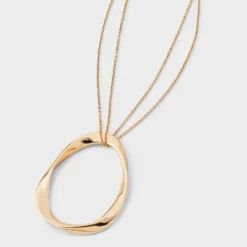 Oval Pendant Necklace - A New Day™ Gold: Lobster Claw Clasp, 32" Length, Zinc Material, Includes 3" Extender -A NEW DAY Shop GUEST b7886a9c 6512 47c5 88e4 88aa29c2837b