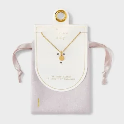 14K Gold Plated Round Initial Pendant Necklace - A New Day™ -A NEW DAY Shop GUEST b7ccffeb b563 4a83 9d24 7b96f053d773