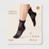 Women's Floral With Rhinestones And Lace Trim Sheer Anklet Socks - A New Day™ Black One Size -A NEW DAY Shop GUEST bb65c97b 0c37 4c04 9046 868004b60554