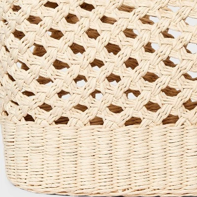 Straw Circle Handle Tote Handbag - A New Day™ Ivory: Woven Structured Bag, Paper Straw Material 6 Straw Circle Handle Tote Handbag - A New Day™ Ivory: Woven Structured Bag, Paper Straw Material - Image 4