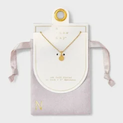 14K Gold Plated Round Initial Pendant Necklace - A New Day™ -A NEW DAY Shop GUEST be04e038 f988 4147 8cd2 a510c72ea721