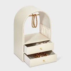 Rounded Standing Jewelry Organizer With Drawers - A New Dayâ„¢ Cream