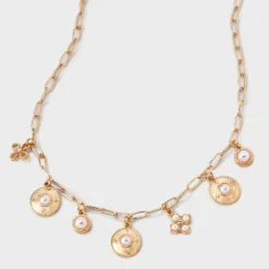 Pearl Charm Necklace - A New Day™ Gold -A NEW DAY Shop GUEST c103df2d 4794 4306 bb89 f94bce866351