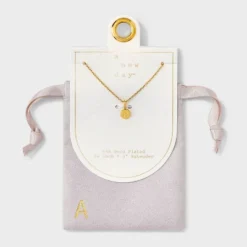 14K Gold Plated Round Initial Pendant Necklace - A New Day™ -A NEW DAY Shop GUEST c17fb12d 4407 4e62 b121 ffeadcc42426