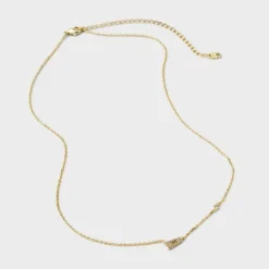 14K Gold Dipped Cubic Zirconia Initial Necklace - A New Dayâ„¢