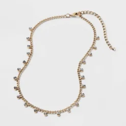 Crystal Station Cubic Zirconia Chain Necklace - A New Day™ Gold 8 Crystal Station Cubic Zirconia Chain Necklace - A New Day™ Gold -A NEW DAY Shop GUEST c57e8403 3f49 4268 abae ce504937af7e