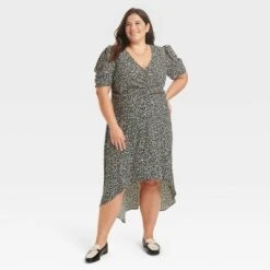Women's Crepe Short Sleeve Midi Dress - A New Day™ -A NEW DAY Shop GUEST c78b6e5c 72bd 49ee 9240 8cc1db1bbefa