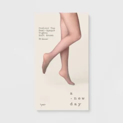 Women's 30D Semi Opaque Control Top Tights - A New Day™ Soft Brown