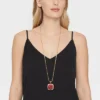 Stone Pendant Chain Necklace - A New Day™ Gold/Burgundy -A NEW DAY Shop GUEST cd5d53e8 967f 4c3d b582 5ad7929c8479