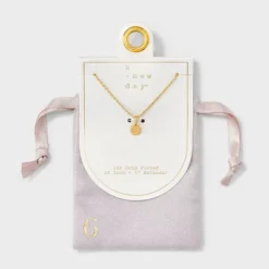 14K Gold Plated Round Initial Pendant Necklace - A New Day™ -A NEW DAY Shop GUEST ce29daca 93b1 4d41 8271 6e46abe8a064