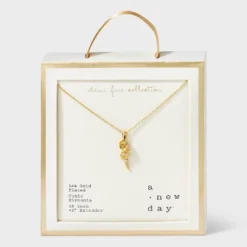 14K Gold Plated Rose Pendant Necklace - A New Day™: Brass, Cubic Zirconia, 16" Length, Lobster Claw Clasp 8 14K Gold Plated Rose Pendant Necklace - A New Day™: Brass, Cubic Zirconia, 16" Length, Lobster Claw Clasp -A NEW DAY Shop GUEST d12ce220 2547 42ac 9661 d420ec98770c