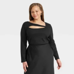 Women's Slim Fit Ribbed Long Sleeve Cut-Out T-Shirt - A New Day™ -A NEW DAY Shop GUEST d1bdc677 d664 45f8 a13a 03f0e368a5a6