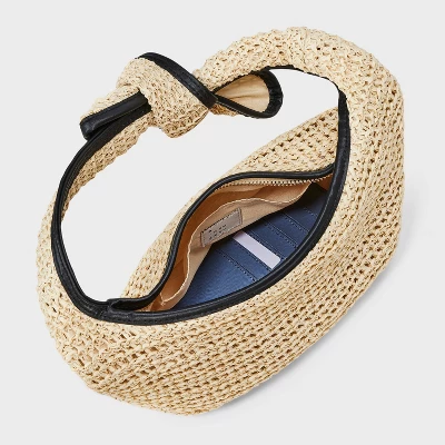 Straw Mini Bow Bag Clutch - A New Day™ Beige: Woven Paper Handbag, Single Handle, Unstructured Design 5 Straw Mini Bow Bag Clutch - A New Day™ Beige: Woven Paper Handbag, Single Handle, Unstructured Design - Image 3