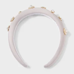 Satin Pearl And Stone Embellishment Padded Headband - A New Day™ White -A NEW DAY Shop GUEST d4856691 4151 4b8a 8119 e7afa8d055fd