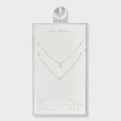 Silver Plated Cubic Zirconia Station Layered Necklace - A New Day™ Silver: Lobster Claw Clasp, 16-19" Length -A NEW DAY Shop GUEST d7c471d4 046a 4026 a3a6 04a303164aa1