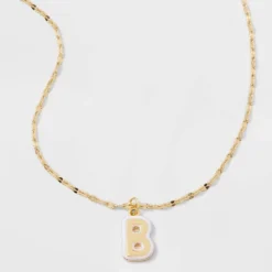 14K Gold Dipped Enamel Initial Pendant Necklace - A New Day™ Gold/White -A NEW DAY Shop GUEST d85bc617 cb10 4377 9cd7 1560f61f561e