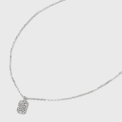 Sterling Silver Cubic Zirconia Tag Pendant Necklace - A New Day™ Silver -A NEW DAY Shop GUEST df5d3405 bf77 46a1 b5b6 f32f0713f2e6
