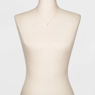 Sterling Silver Pave Cubic Zirconia Cross Pendant Necklace - A New Day™ Silver/Clear 3 Sterling Silver Pave Cubic Zirconia Cross Pendant Necklace - A New Day™ Silver/Clear