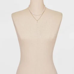 Pearl Pendant Necklace Set 2pc - A New Day™ Gold