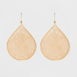 Fashion Drop Earrings Filigree - A New Day™ Gold: Brass Nickel-Free Jewelry -A NEW DAY Shop GUEST e3df4ebd ab00 41c0 9b89 39bf192aea02