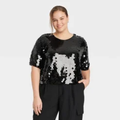 Women's Short Sleeve Paillettes - A New Day™ -A NEW DAY Shop GUEST e88d1e17 46b4 4283 a1ae 0ba56ac770b5
