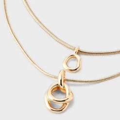 Interlock Circle Pendant Multi-Strand Necklace - A New Day™ Gold: Nickel-Free Metal, Lobster Claw Clasp -A NEW DAY Shop GUEST eb1eae76 7cc0 4016 ad53 5ac3724aee90