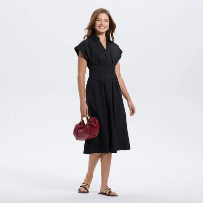 Women's Short Sleeve Pleated Midi Shirtdress - A New Day™ 4 Women's Short Sleeve Pleated Midi Shirtdress - A New Day™ - Image 2