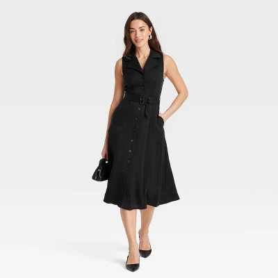 Women's Tie-Waist Midi Shirtdress - A New Day™ 4 Women's Tie-Waist Midi Shirtdress - A New Day™ - Image 2