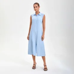 Women's Tie-Waist Midi Shirtdress - A New Day™ Blue -A NEW DAY Shop GUEST f4bfe6b3 6587 4760 a53a cce63ec686b5