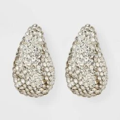 Rhinestone Embedded Teardrop Earrings - A New Day™ -A NEW DAY Shop GUEST f6321985 8975 473d 848f 6d1d5d632605