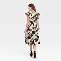 Women's Flutter Short Sleeve Midi Dress - A New Day™